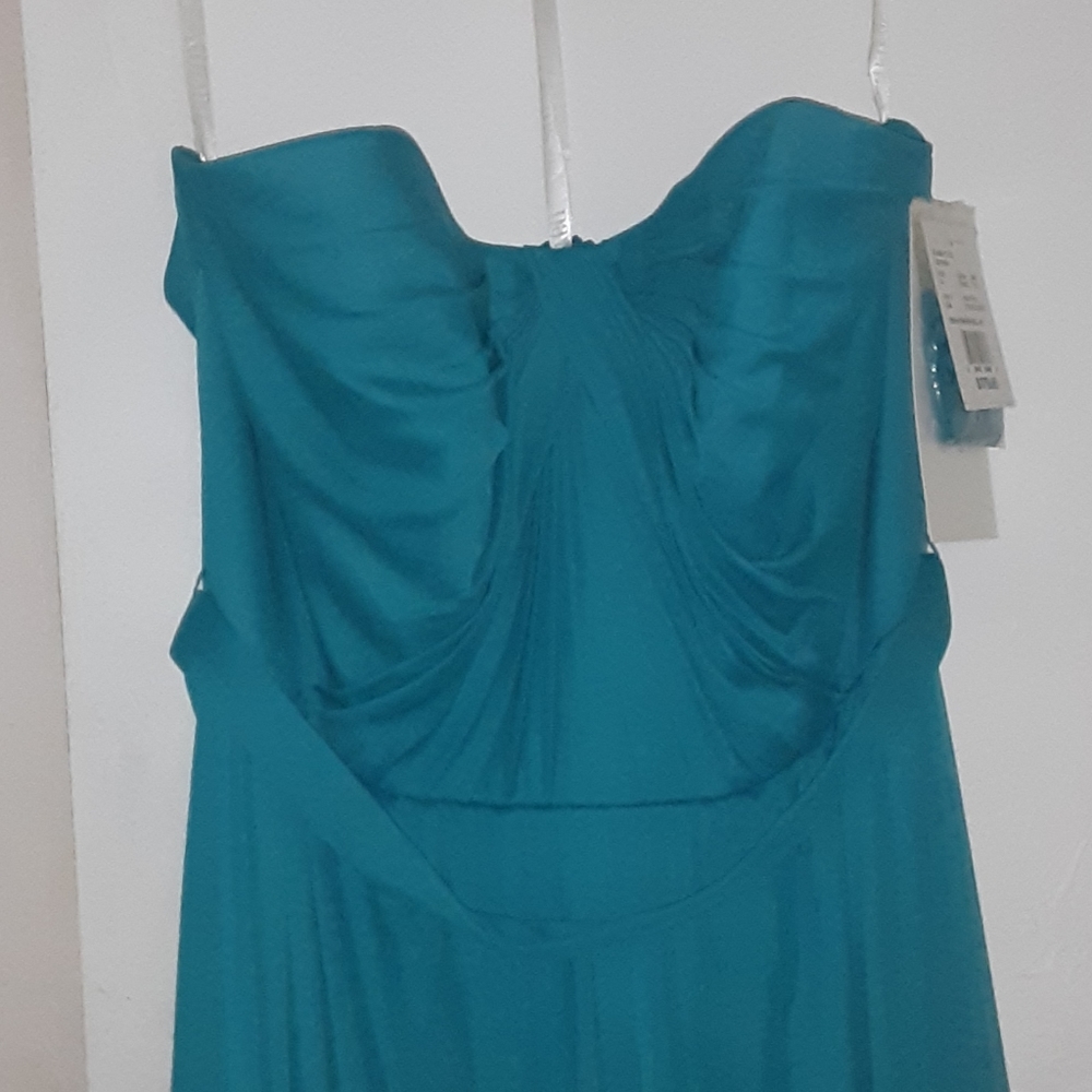 Mesh convertible long bridesmaid dress